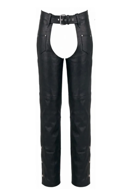 Iron Lace Women's Black Leather Motorcycle Chaps