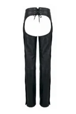 Iron Lace Women's Black Leather Motorcycle Chaps Back View