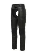 Iron Ridge Prestige Big & Tall Leather Motorcycle Chaps Zipper Pocket Detail