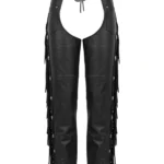 Iron Spur Fringe Leather Motorcycle Chaps