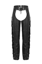 Iron Spur Fringe Leather Motorcycle Chaps