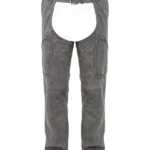 Iron Trail Distressed Gray Leather Motorcycle Chaps