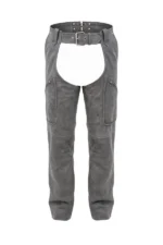 Iron Trail Distressed Gray Leather Motorcycle Chaps