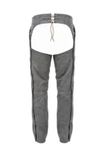 Iron Trail Distressed Gray Leather Motorcycle Chaps Back View