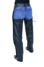 Iron Trail Leather Motorcycle Chaps Adjustable Lace Detail