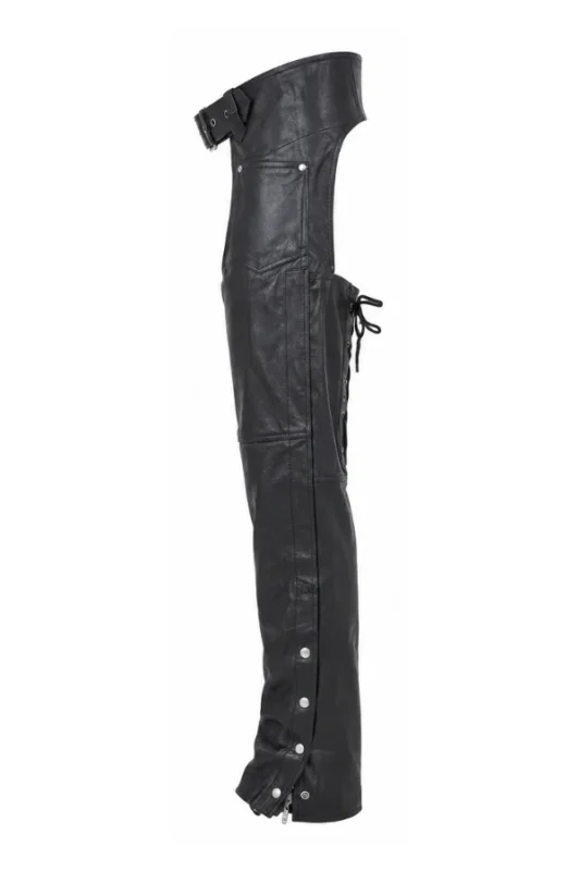 Iron Trail Leather Motorcycle Chaps Side View