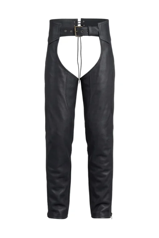 Ironcrest Men's Leather Motorcycle Chaps