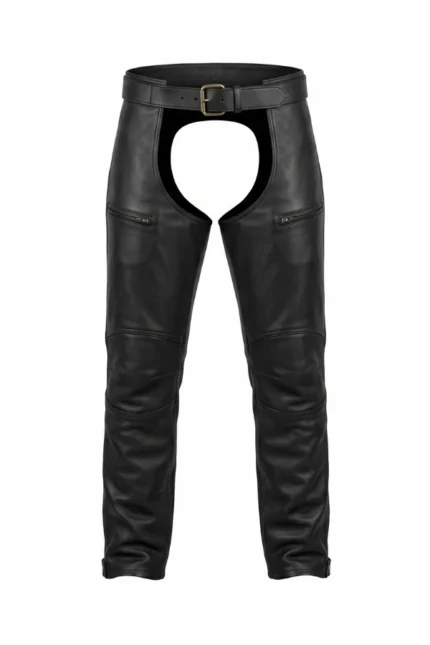 IronStride Elite Big & Tall Leather Motorcycle Chaps
