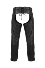 IronStride Elite Big & Tall Leather Motorcycle Chaps Back View