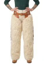 Ivory Creek Woolies Chaps with Tan Leather Fringe