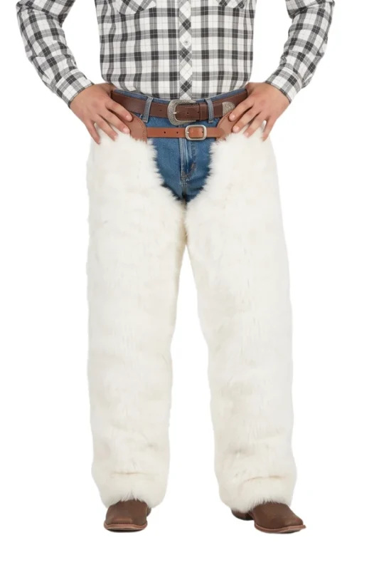 Ivory Ridge Woolies Chaps with Plush White Fur