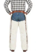 Ivory Ridge Woolies Chaps with Brown Leather Trim Back View
