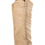 Ivory Trail Fringe Shotgun Chaps with Tooled Brown Yoke
