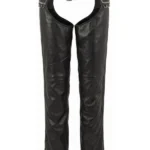 Midnight Edge Women's Studded Black Leather Motorcycle Chaps