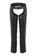Midnight Edge Women's Studded Black Leather Motorcycle Chaps