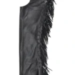 Midnight Rider Black Leather Fringe Shotgun Chaps
