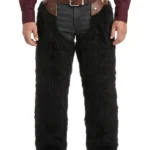 Midnight Ridge Woolies Chaps with Brown Leather Trim