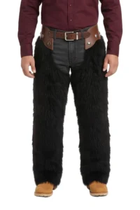 Midnight Ridge Woolies Chaps with Brown Leather Trim