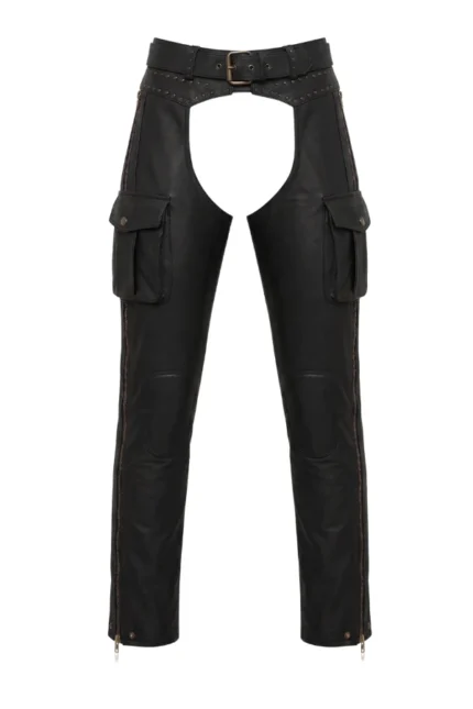 Midnight Valor Women's Big & Tall Leather Motorcycle Chaps