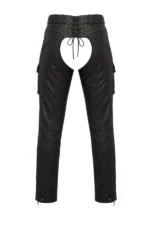 Midnight Valor Women's Big & Tall Leather Motorcycle Chaps Back View