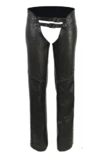 Nightfall Stud Women's Black Leather Motorcycle Chaps