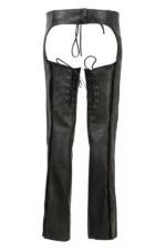 Nightfall Stud Women's Black Leather Motorcycle Chaps Back View