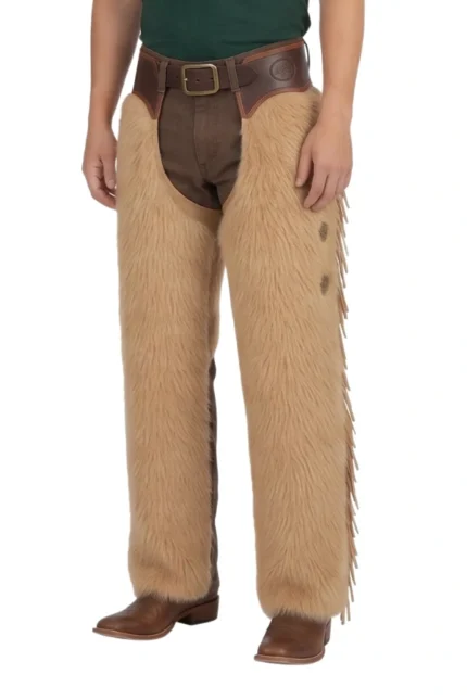 Prairie Sand Woolies Chaps with Leather Fringe