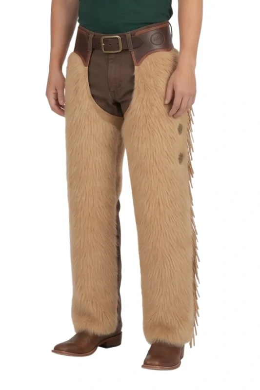 Prairie Sand Woolies Chaps with Leather Fringe