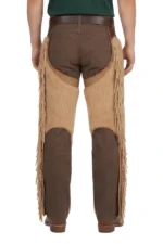 Prairie Sand Woolies Chaps with Leather Fringe Back View