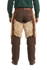Prairie Trail Woolies Chinks with Long Leather Fringe Back View