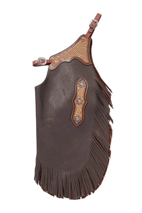 ranchwood-brown-youth-western-chaps Ranchwood Brown Youth Western Chaps with Basketweave Yoke