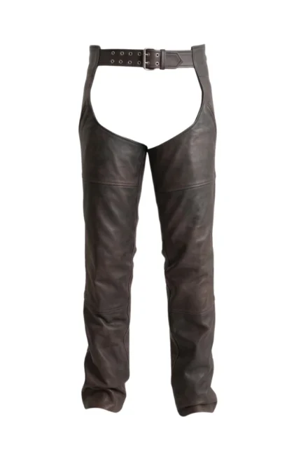 Rider Trail Brown Leather Motorcycle Chaps