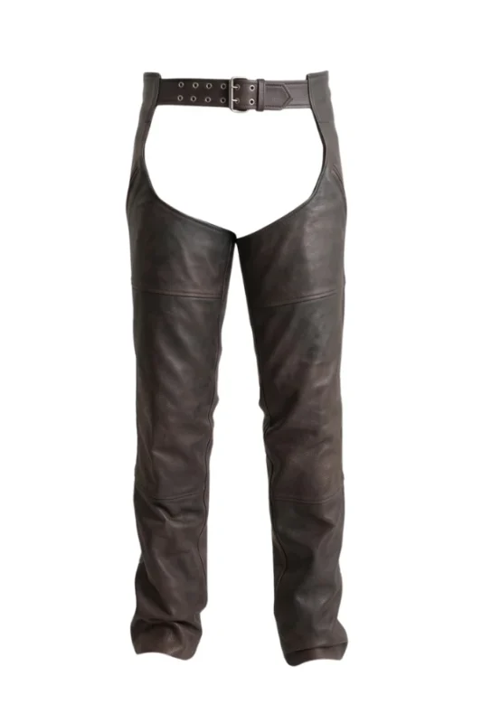 Rider Trail Brown Leather Motorcycle Chaps