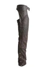 Rider Trail Brown Leather Motorcycle Chaps Side View