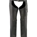 Rider Utility Black Leather Motorcycle Chaps