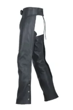 Ridgeway Men's Leather Motorcycle Chaps Side View