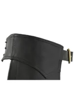 Ridgeway Men's Leather Motorcycle Chaps Adjustable Waist Detail
