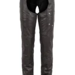 Road Guard Black Leather Motorcycle Chaps