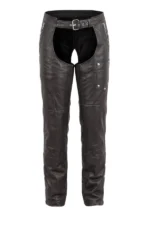 Road Guard Black Leather Motorcycle Chaps