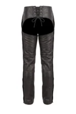 Road Guard Black Leather Motorcycle Chaps Back View