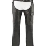 Road Rider Black Leather Motorcycle Chaps