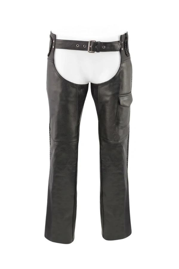 road-rider-black-leather-motorcycle-chaps Road Rider Black Leather Motorcycle Chaps