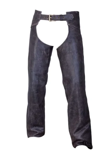 Road Rider Distressed Leather Motorcycle Chaps