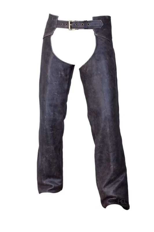 Road Rider Distressed Leather Motorcycle Chaps