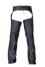 Road Rider Distressed Leather Motorcycle Chaps Back View