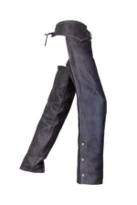 Road Rider Distressed Leather Motorcycle Chaps Side View