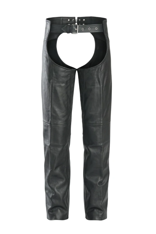 roadbound-black-leather-motorcycle-chaps Roadbound Black Leather Motorcycle Chaps for Men