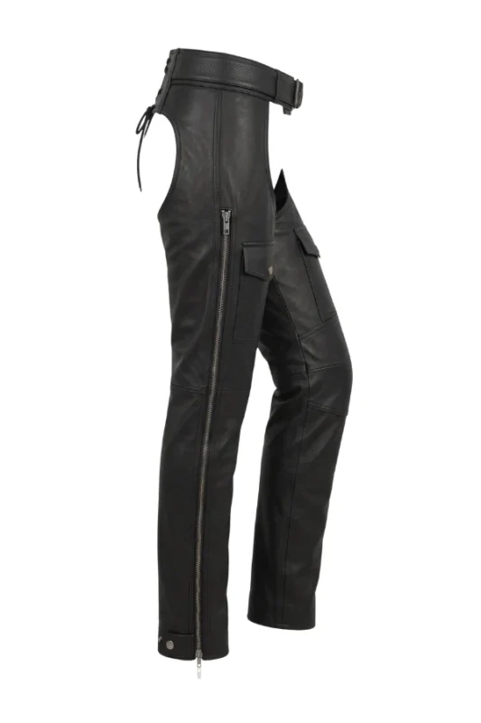 RoadMaster Legacy Big & Tall Leather Motorcycle Chaps Side View