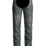 Roadworn Gray Leather Motorcycle Chaps