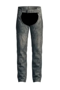 Roadworn Gray Leather Motorcycle Chaps
